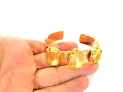 Gold Bangle Blanks Bracelet Blanks Hammered Cuff Blanks Adjustable Bracelet Blank Gold Plated Brass (18x13mm Blanks ) G7786