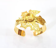 Gold Bangle Blanks Bracelet Blanks Hammered Cuff Blanks Adjustable Bracelet Blank Gold Plated Brass (14mm Blanks ) G7787