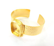 Gold Bangle Blanks Bracelet Blanks Hammered Cuff Blanks Adjustable Bracelet Blank Gold Plated Brass (25x18mm Blanks ) G7788