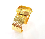 Gold Bangle Blanks Bracelet Blanks Hammered Cuff Blanks Adjustable Bracelet Blank Gold Plated Brass (25x18mm Blanks ) G7788