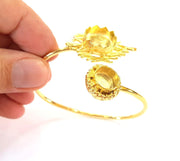 Gold Bangle Blanks Bracelet Blanks Cuff Blanks Adjustable Bracelet Blank Gold Plated Brass (18mm and 10mm Blanks ) G7789