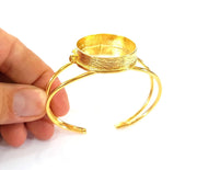 Gold Bangle Blanks Bracelet Blanks Cuff Blanks Adjustable Bracelet Blank Gold Plated Brass (30mm Blanks ) G7790