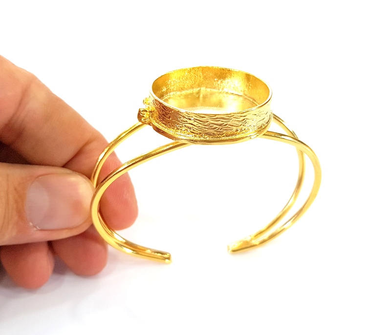 Gold Bangle Blanks Bracelet Blanks Cuff Blanks Adjustable Bracelet Blank Gold Plated Brass (30mm Blanks ) G7790