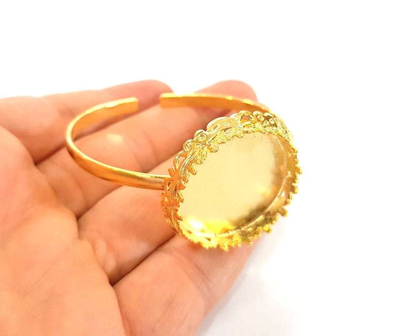 Gold Bangle Blanks Bracelet Blanks Cuff Blanks Adjustable Bracelet Blank Gold Plated Brass (30mm Blanks ) G7791