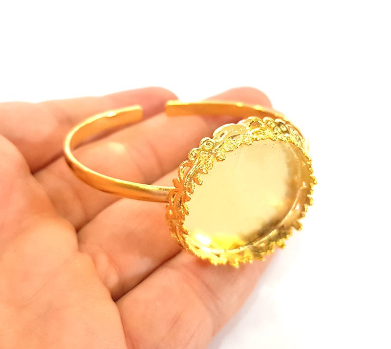 Gold Bangle Blanks Bracelet Blanks Cuff Blanks Adjustable Bracelet Blank Gold Plated Brass (30mm Blanks ) G7791