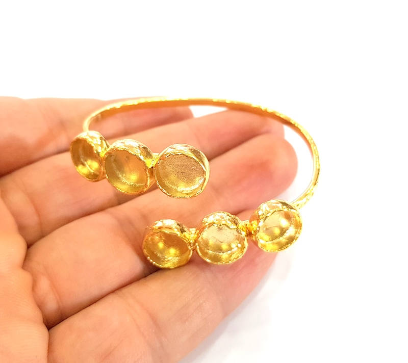 Gold Bangle Blanks Bracelet Blanks Cuff Blanks Adjustable Bracelet Blank Gold Plated Brass (12mm Blanks ) G7792