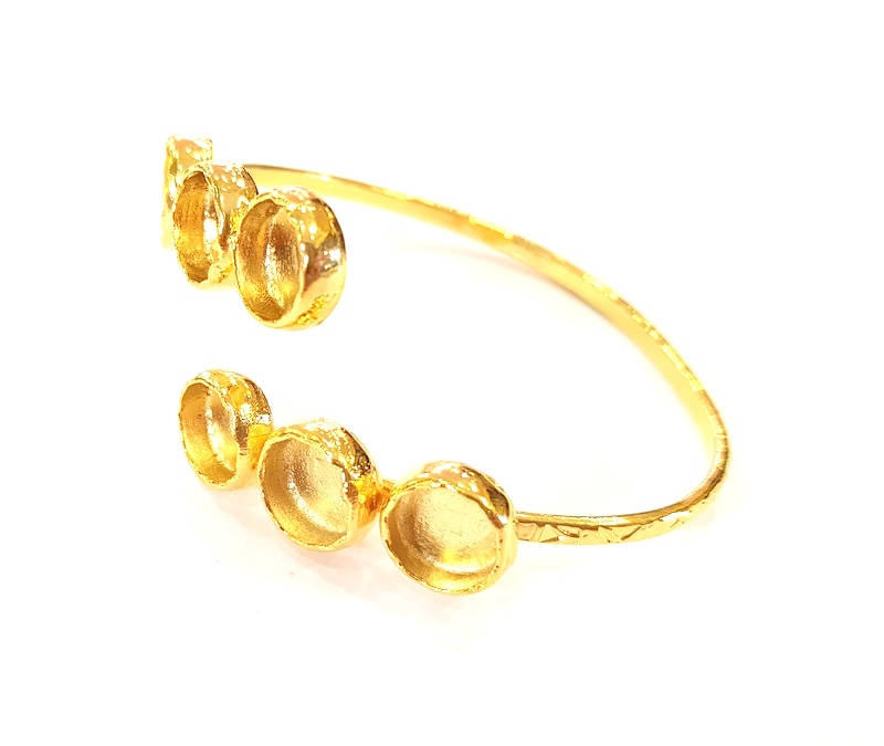 Gold Bangle Blanks Bracelet Blanks Cuff Blanks Adjustable Bracelet Blank Gold Plated Brass (12mm Blanks ) G7792