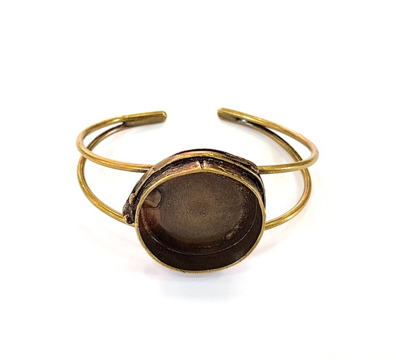 Bracelet Blanks Bangle Blanks Cuff Blanks Adjustable Bracelet Blank Antique Bronze Plated Brass ( 25mm Blanks ) G7795