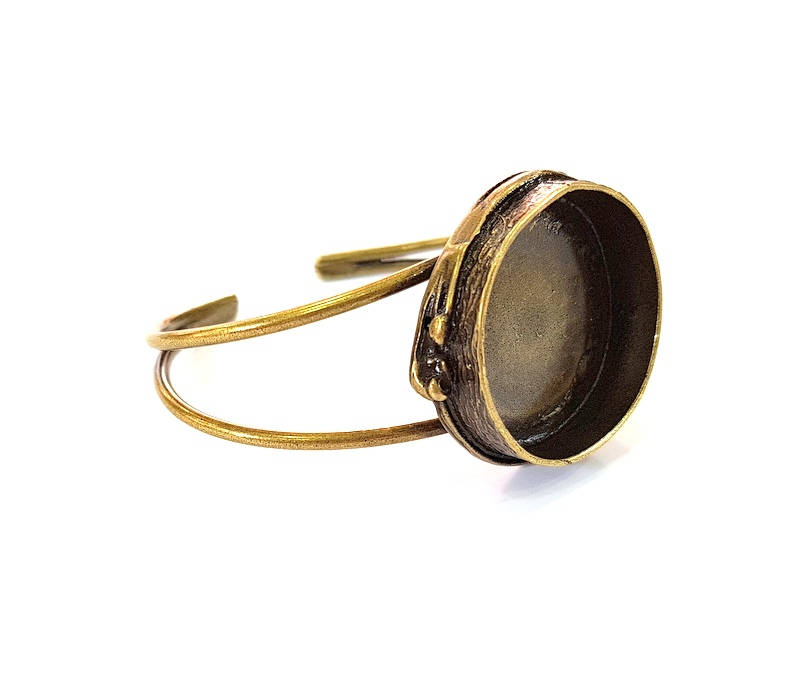 Bracelet Blanks Bangle Blanks Cuff Blanks Adjustable Bracelet Blank Antique Bronze Plated Brass ( 25mm Blanks ) G7795