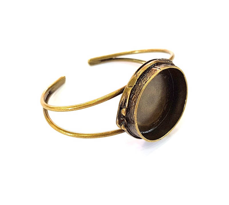 Bracelet Blanks Bangle Blanks Cuff Blanks Adjustable Bracelet Blank Antique Bronze Plated Brass ( 25mm Blanks ) G7795