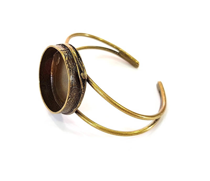 Bracelet Blanks Bangle Blanks Cuff Blanks Adjustable Bracelet Blank Antique Bronze Plated Brass ( 25mm Blanks ) G7795