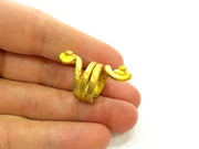 Raw Brass Ring Blank Bezel Settings Cabochon Base Mountings Adjustable (3mm blank ) G7309