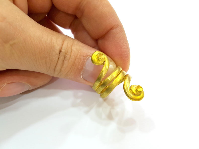 Raw Brass Ring Blank Bezel Settings Cabochon Base Mountings Adjustable (3mm blank ) G7309