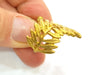 Raw Brass Leaf Ring Blank Bezel Settings Cabochon Base Mountings Adjustable (3mm blank ) G7312