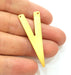2 Gold V Charm Gold Plated Charm (47x20mm)  G7315