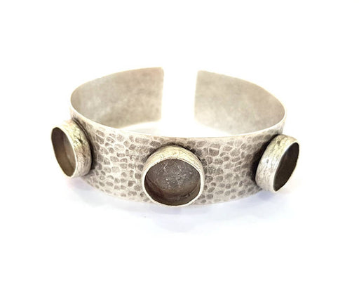 Bracelet Blanks Bangle Blanks Cuff Blanks Adjustable Hammered Bracelet Blank Antique Silver Plated Brass ( 14mm Blanks ) G15413