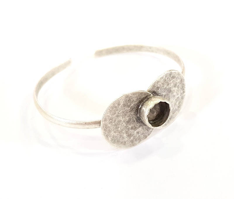 Bracelet Blanks Bangle Blanks Cuff Blanks Adjustable Bracelet Blank Antique Silver Plated Brass ( 10mm Blanks ) G7803