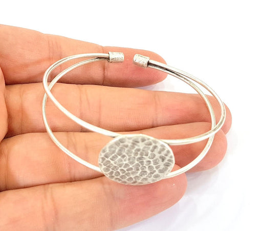 Bracelet Blanks Bangle Blanks Cuff Blanks Adjustable Bracelet Blank Antique Silver Plated Brass ( 22mm Blanks ) G7804