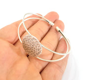 Bracelet Blanks Bangle Blanks Cuff Blanks Adjustable Bracelet Blank Antique Silver Plated Brass ( 22mm Blanks ) G7804
