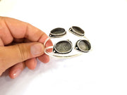 Bracelet Blanks Bangle Blanks Cuff Blanks Adjustable Bracelet Blank Antique Silver Plated Brass ( 18x13mm Blanks ) G7806