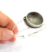 Bracelet Blanks Bangle Blanks Cuff Blanks Adjustable Bracelet Blank Antique Silver Plated Brass ( 24mm Blanks ) G7824