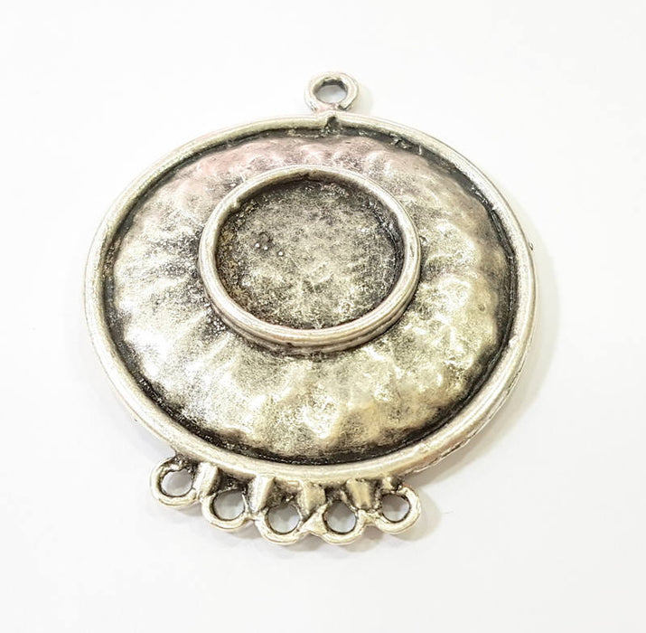 Silver Pendant Antique Silver Plated Pendant Blank (50mm) G7832