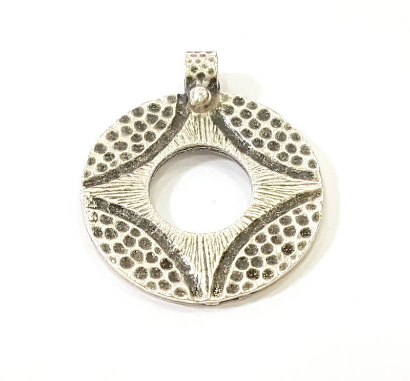 Silver Pendant Antique Silver Plated Pendants (24mm)  G7836