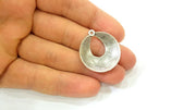2 Silver Pendant Antique Silver Plated Pendant (25x23mm) G7835