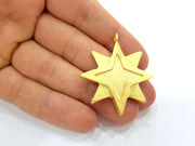 Gold Pendant Blank Base Setting Necklace Blank Resin Blank Mountings Gold Plated Brass G7844