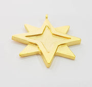 Gold Pendant Blank Base Setting Necklace Blank Resin Blank Mountings Gold Plated Brass G7844