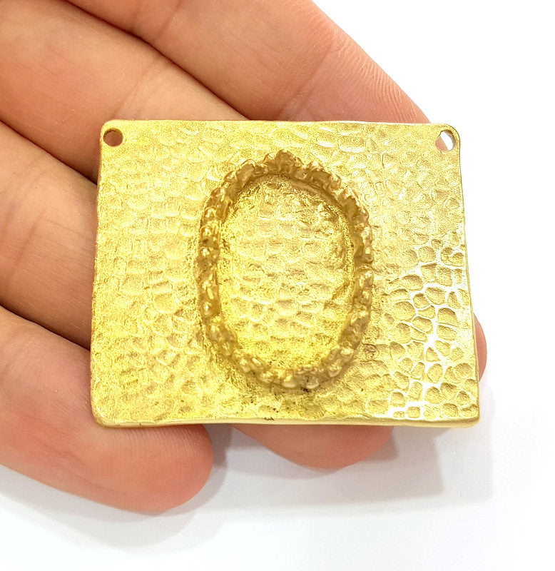 Raw Brass Pendant Blank Bezel Settings Base Blank Mountings Necklace Blank Cabochon Base G7848