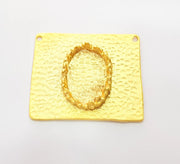 Gold Pendant Blank Base Setting Necklace Blank Resin Blank Mountings Gold Plated Brass G7850