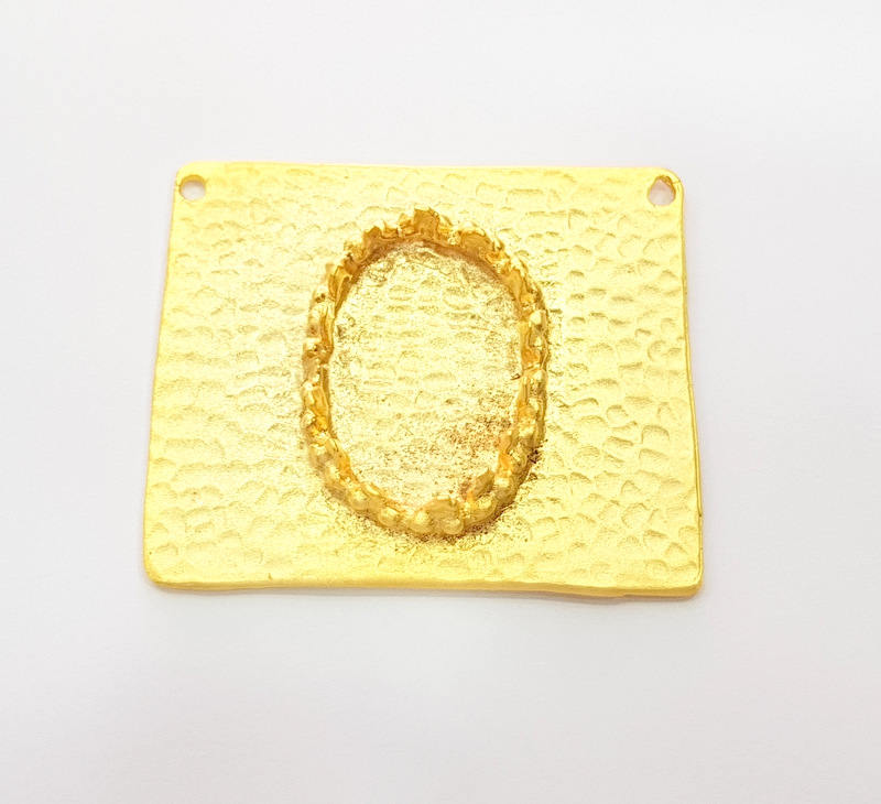 Gold Pendant Blank Base Setting Necklace Blank Resin Blank Mountings Gold Plated Brass G7850