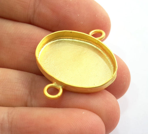 Gold Pendant Blank Base Setting Necklace Blank Mountings Gold Plated Brass (24x17 mm blank) G14408