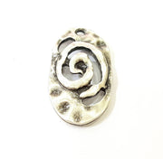 2 Silver Pendant Antique Silver Plated Pendants (36x20mm)  G7859