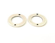 5 Silver Circle Connector Antique Silver Plated Hammered Round Connector (23mm) G12293