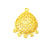 2 Gold Pendant Gold Plated Pendant (36x25mm)  G7868