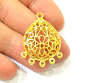 2 Gold Pendant Gold Plated Pendant (36x25mm)  G7868