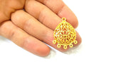2 Gold Pendant Gold Plated Pendant (36x25mm)  G7868