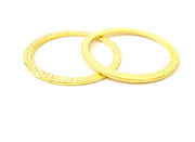2 Gold Hammered Circle Charm Pendant Gold Plated Circle (47mm)  G7871