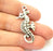 4 Seahorse Charms Antique Silver Plated Charms (42x15mm)  G7875