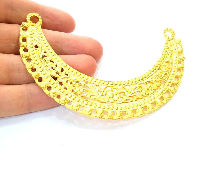 Gold Pendant Gold Plated Necklace Connector (108x25mm)  G6624