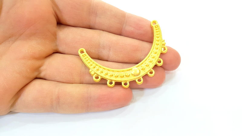 Gold Pendant Gold Plated Necklace Connector (55x12mm)  G7884