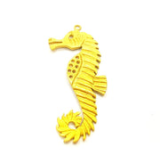 2 Raw Brass Seahorse Charms 50x22 mm G7330
