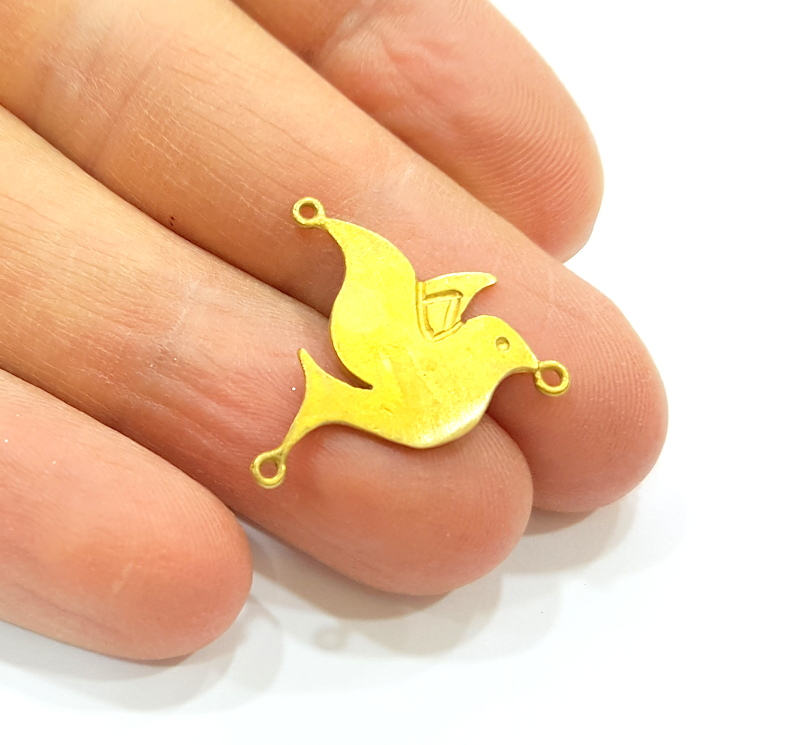 Raw Brass Dove Charms 23x21 mm G7334