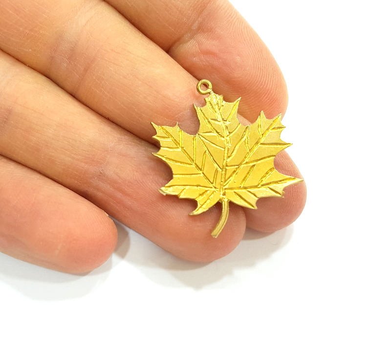 Raw Brass Maple Leaf Charms 28x26mm G7335