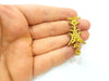Raw Brass Pendant Blank Patterned Pendant 46x21mm G7336
