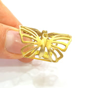 Raw Brass Ring Blank Bezel Settings Cabochon Base Mountings Adjustable Ring ( 3mm blank ) G7338