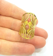 Raw Brass Ring Blank Bezel Settings Cabochon Base Mountings Adjustable Ring ( 3mm blank ) G7338