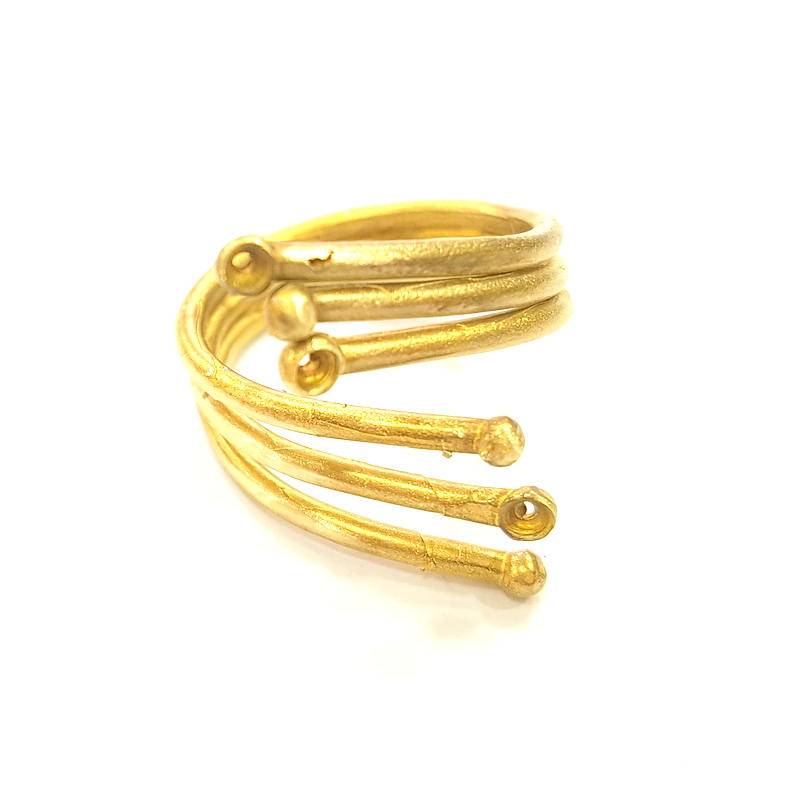 Raw Brass Ring Blank Bezel Settings Cabochon Base Mountings Adjustable Ring ( 2mm blank ) G7339